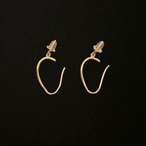 925 Sterling‎ Silver Gold Tone Open Oval Hoop Earrings